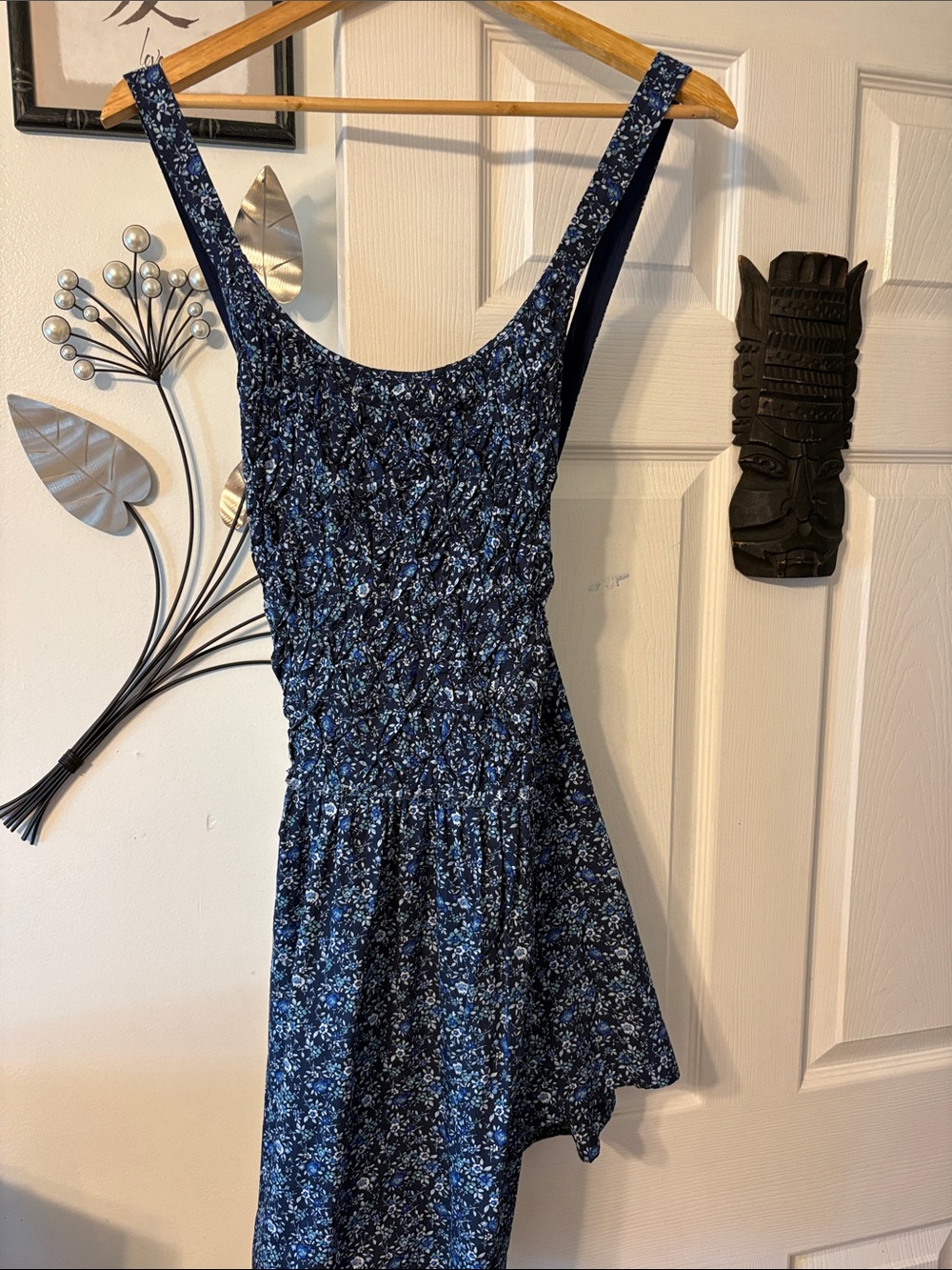 Free People Navy Blue Floral Mini Dress
